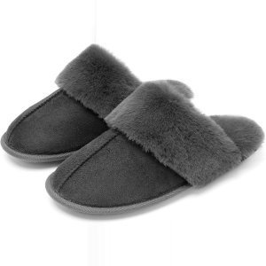 katliu 女士毛绒保暖居家拖鞋