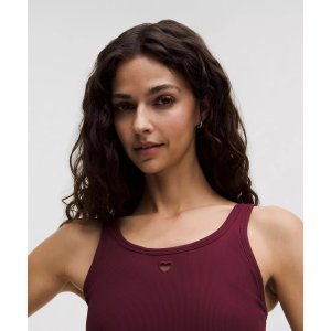 Lululemon胸前小爱心Nulu 罗纹文胸 心形 B/C杯