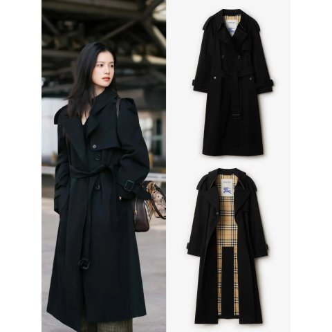 Burberry张婧怡同款LONG 连帽尼龙大衣