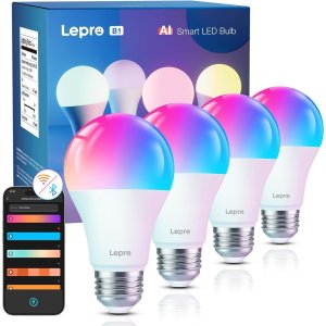 Lepro B1 AI 800流明彩光智能灯泡4件套 A19 E26