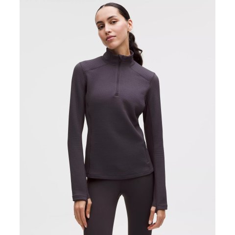 Waffle-Knit 半拉链长袖衫