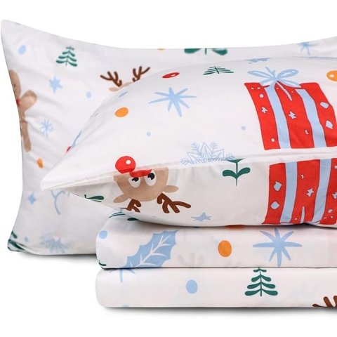 Gogreen 圣诞鹿加大床单四件套