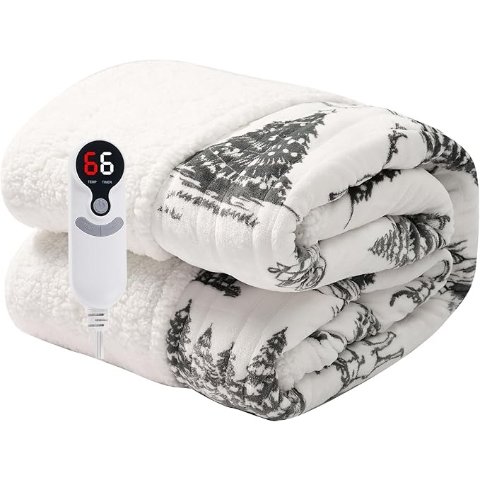 Electric 加热毛毯 50x60英寸 黑白