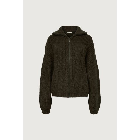 Cable 针织翻领开衫