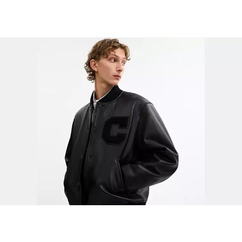 Varsity 皮质棒球夹克