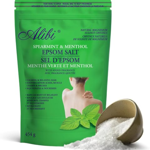 Alibi 薄荷薄荷醇泻盐泡澡盐 454g 可重复密封袋装