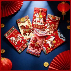 Chinese 红包 刺绣风 6个装