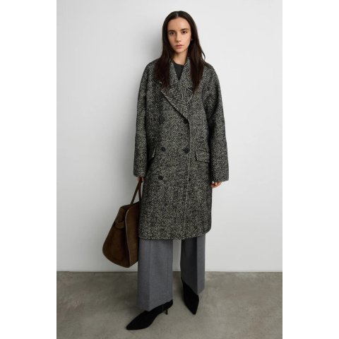 OVERSIZED 双排羊毛呢大衣