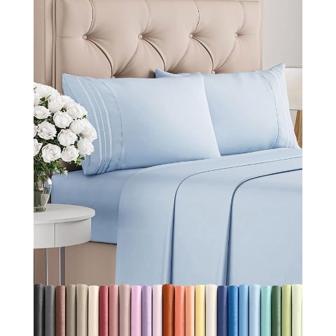 Oeko-Tex 天蓝色四件套床单 Queen