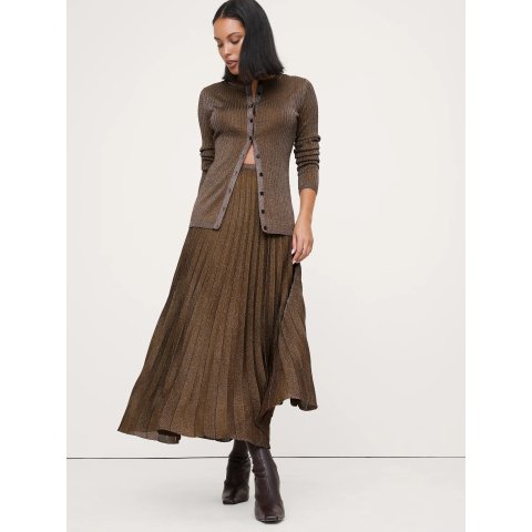 细闪百褶半身裙