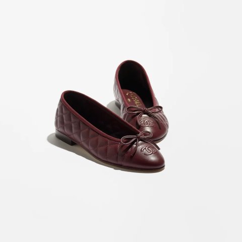 Ballet flats 羊皮酒红色