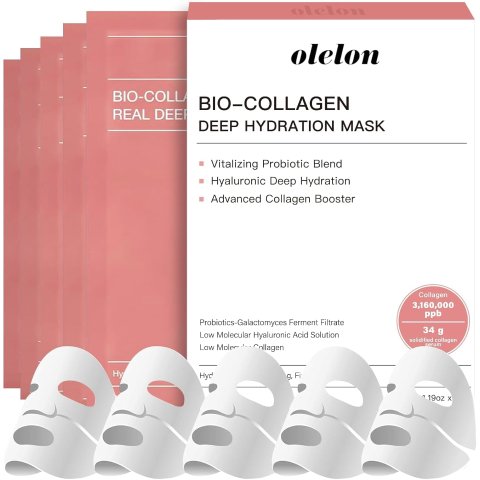 OLELON 5片装生物胶原蛋白面膜 韩国补水睡眠款