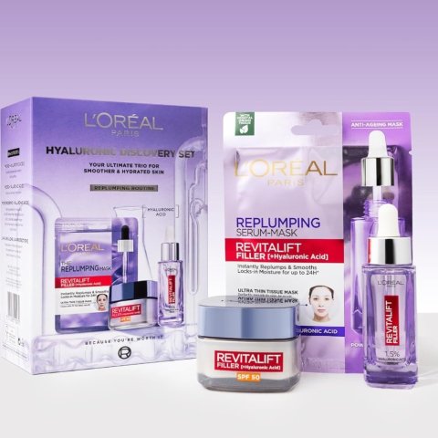 36折起 €8面霜正装任选！L'Oréal Paris 欧莱雅放肆甩！封面玻尿酸系列3件套仅€26