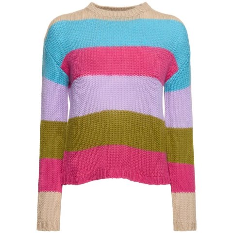 WEEKEND MaxMara用码：LVR40Palco条纹羊绒针织毛衣