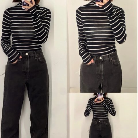 COS@COS成都国际金融中心店条纹打底衫