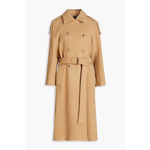 Maje羊毛绑带大衣