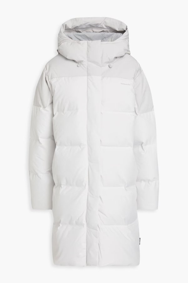 Quilted shell hooded coat