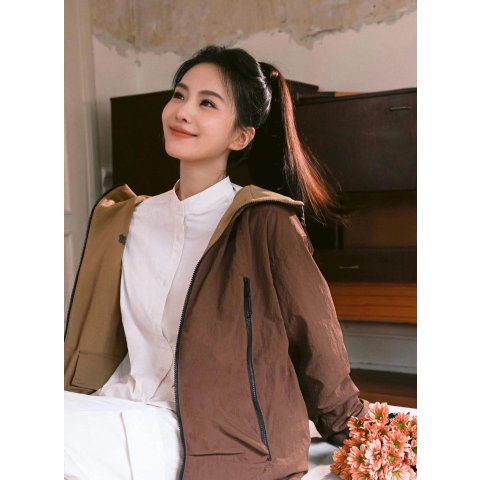 Whistler刘诗诗类似款 美拉德粽冲锋衣