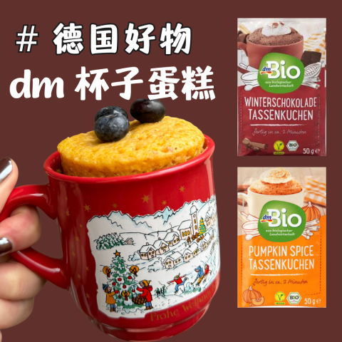 仅€1.45 微波炉60秒搞定！德国好物安利：dm 杯子蛋糕🍰季节限定！松软不甜！