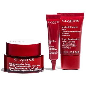 Clarins淡纹抗皱 平滑紧致 50岁熟龄肌选它！送化妆包熟龄肌抗老圣诞套装