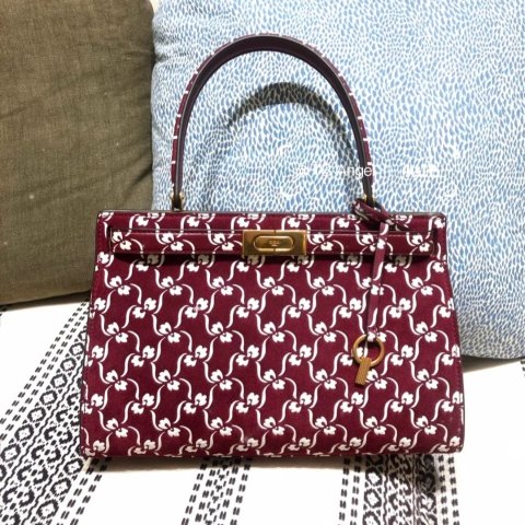 Tory Burch气质酒红~@TB Angel斜挎包