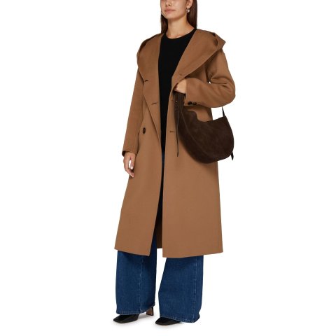 S Max Mara连帽大衣 焦糖色