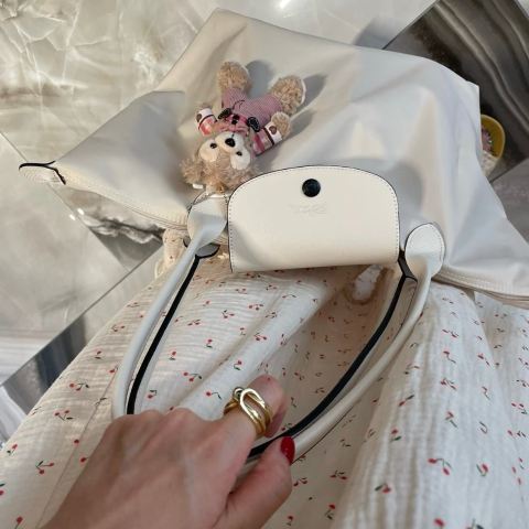 Longchamp奶白色 饺子包