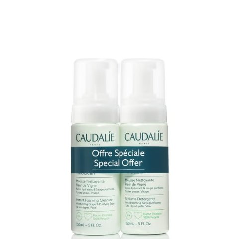 Caudalie2支更划算！不含皂基 干敏皮无脑冲葡萄泡沫洁面 150ml 2支