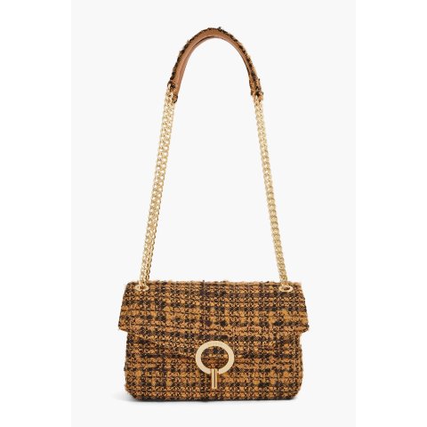 Sandro焦糖小香风~粗花呢单肩包