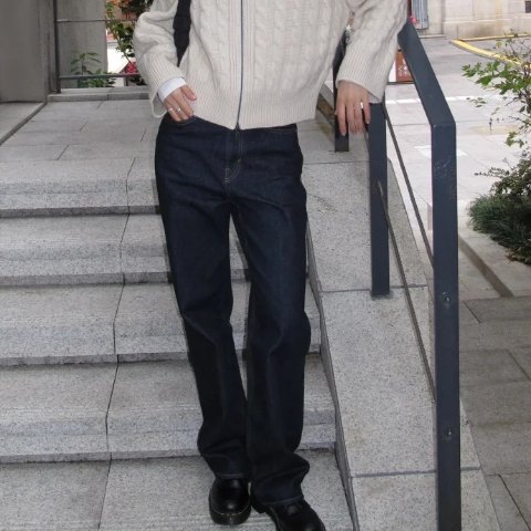 COS@常晓曼锥形高腰牛仔裤