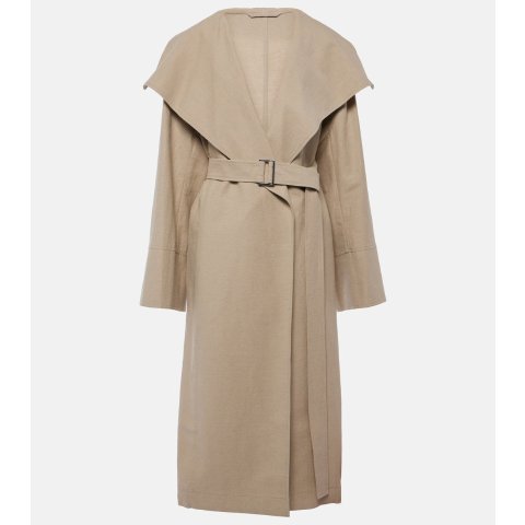 Toteme亚麻翻领大衣