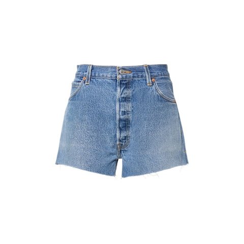 Levi's高腰棉质牛仔短裤