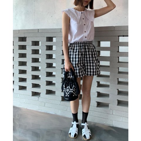 Ganni娃娃领无袖衬衫