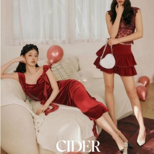 4折起+满减€10 封面丝绒红裙€21Cider👗这么美的小裙子到底是谁在穿呀！！约会必备