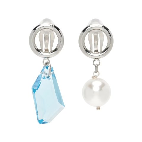 SSENSE 独家发售银色 Laura 夹扣耳坠