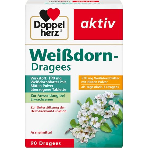 低至€0.12/天Doppelherz Weissdorn 山楂花叶护心片 熬夜劳累吃起来