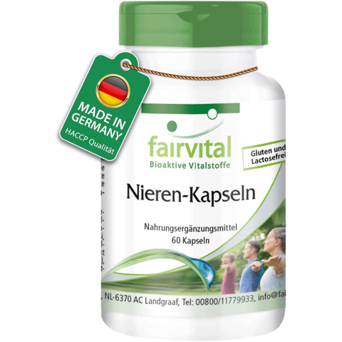 60粒仅€18fairvital Nieren胶囊 - 强力肾消排、呵护胆肾健康