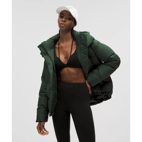 Lululemon显白森林绿Puffer羽绒服