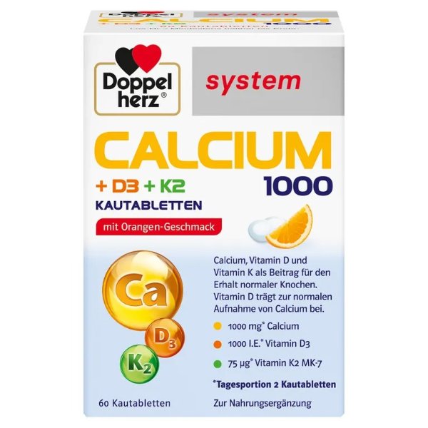 Doppelherz® Calcium 1000 D3 + K2钙片