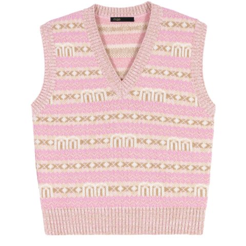 Maje无袖提花针织衫