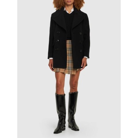 Burberry4/6码捡漏Ashwater羊毛双排扣大衣