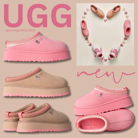 大童款仅需€99！随时断货UGG 情人节限定终于发售！💗少女粉爆款Tazz拖鞋£105！