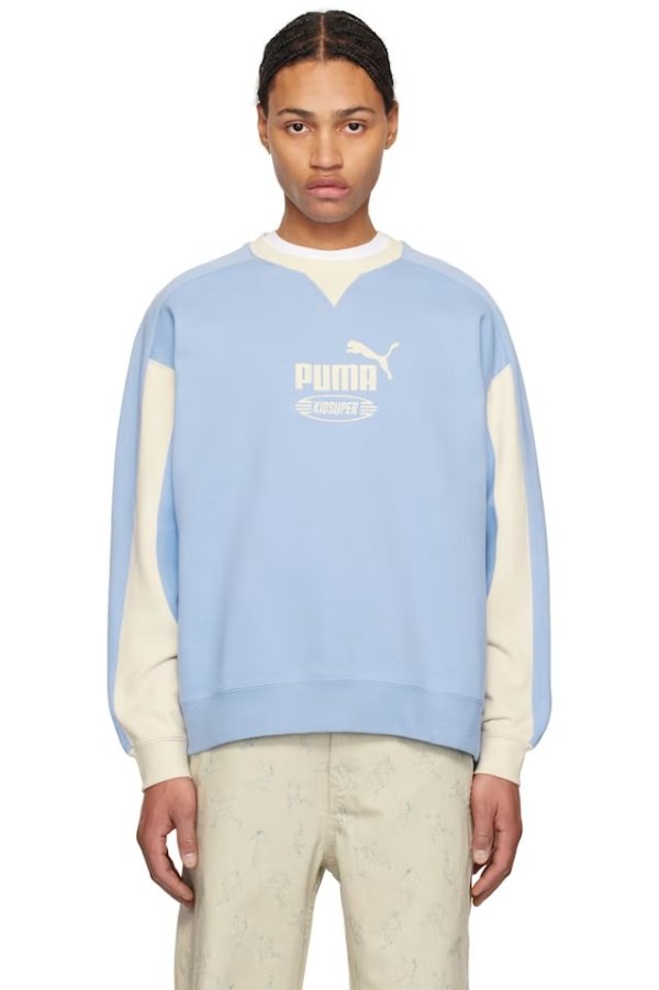 蓝色 PUMA 联名 King Crew 套头衫