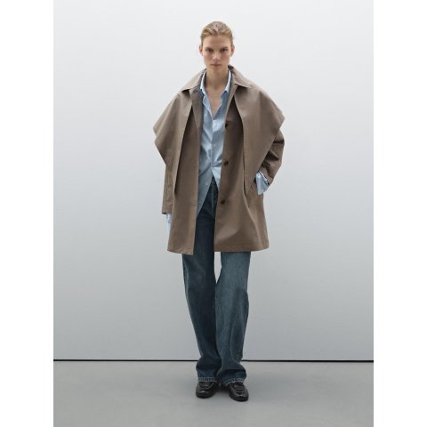 Massimo Dutti这个石墨灰真的好美围巾风衣