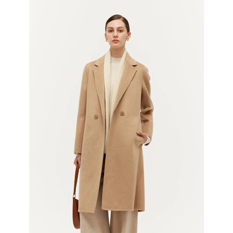 GOELIA驼色羊毛大衣 