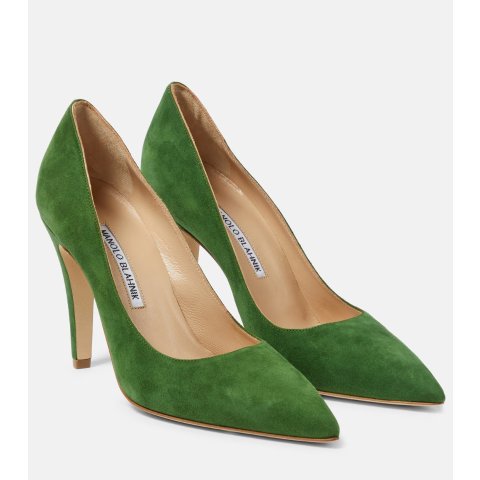 Manolo Blahnik35！麂皮高跟鞋