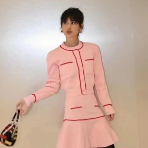 Claudie Pierlot陈燃同款！香风拉满！粉红针织半裙