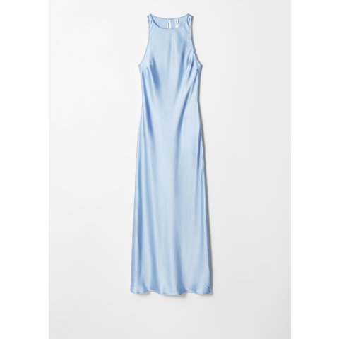 & Other Stories这件好好看！！！！蓝色缎面裙