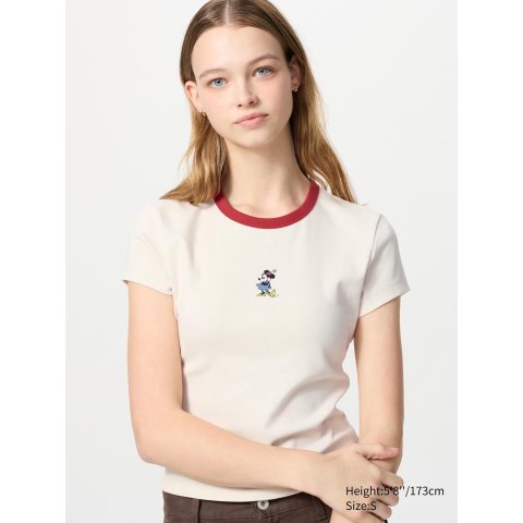 Uniqlo红色领口很好看米奇联名Tee