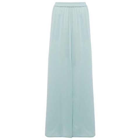 Max Mara冰蓝色！丝质长裤